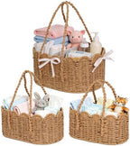 3 Set Wicker Diaper Caddy Organizer, Paper Rope Storage Baskets Nursery Bin by Unknown
