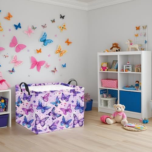 Rectangular Butterfly Basket Baby Storage Basket Storage Bin Organizer Box Room - Image 5