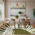 Lahome Green Washable Area Rug 8x10, Boho Rainbow Sun Print - Image 6