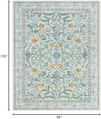 Lahome Light Blue Bedroom Rug 8x10 Under Bed, Boho Washable Rugs - Image 2