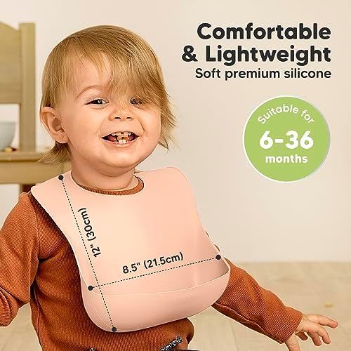 KeaBabies 2-Pack Silicone Bibs for Babies, Toddlers Girl - Image 3