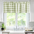 Hiasan Plaid Curtains Valances, Sage Green and White, 52W x 18L, 1 Panel by Hiasan