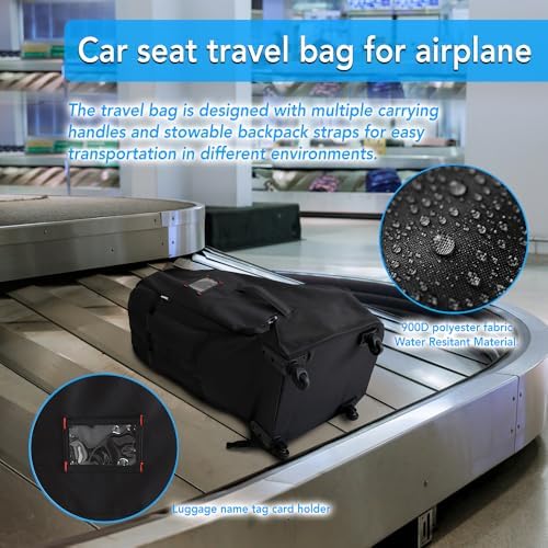 Car Seat Travel Bag With Wheels Car Seat Bag - Image 3