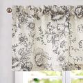 Vangao Floral Valances for Windows Alice Black W50 X 18L 1 Panel by Vangao