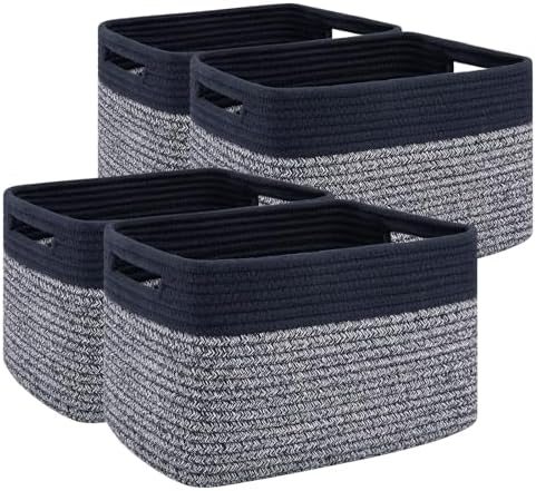4 Pack Storage Baskets for Organizing, Woven Baskets for Shelves by SIXDOVE