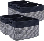 4 Pack Storage Baskets for Organizing, Woven Baskets for Shelves by SIXDOVE