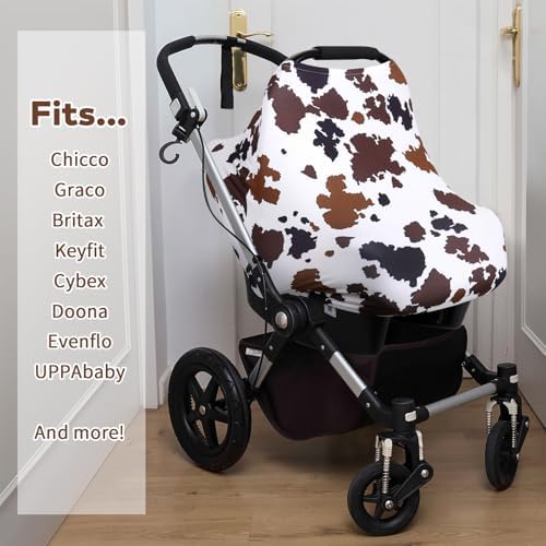 Rquite 4-in-1 Baby Car Seat Canopy, Stretchy Nursing Breastfeeding Cover - Image 2