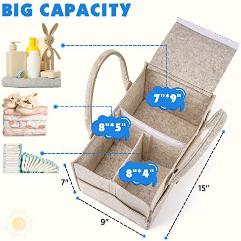 Maliton Felt Diaper Caddy Organizer - Image 2