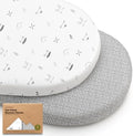 2-Pack Baby Bassinet Sheets Girl, 33x17 Bedside Sheets by KeaBabies