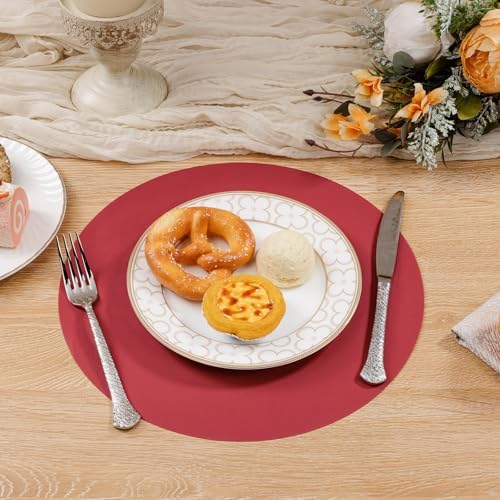 SHACOS 100 pcs Christmas Disposable Round Paper Placemats 13 inch Colored Paper - Image 4