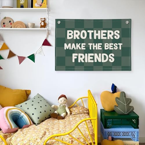 Brothers Make The Best Friends Banner, Boys Room Decor, Toddler Boy Linen - Image 4