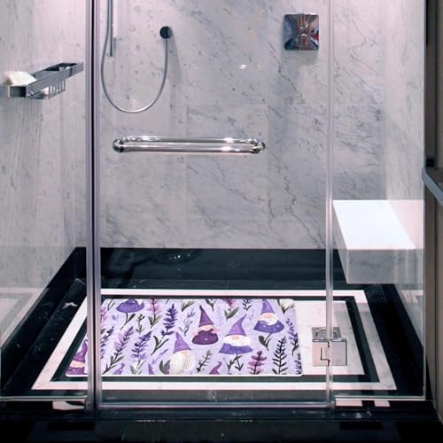 Shower Mat Non Slip, Gnome Lavenders Anti Slip Bath Mat - Image 6