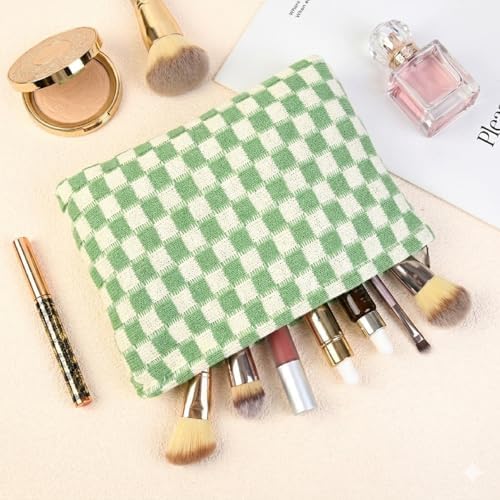 SOIDRAM 2 Pcs Checkered Makeup Bag Large Cosmetic Bag Toiletry Bag Makeup Pouch - Image 6