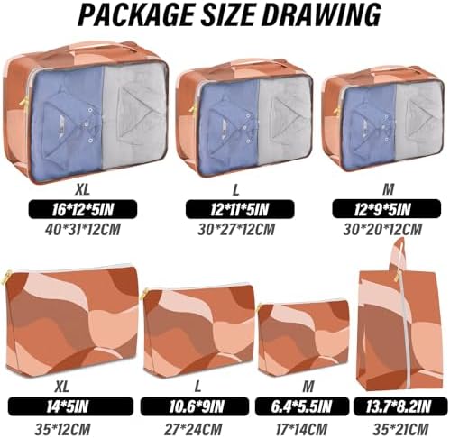 7 Set Packing Cubes Travel Luggage Organizers - Image 2