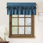 HIG 2 Pack Dusty Blue Ruffle Handcrafted Window Valances - Image 2