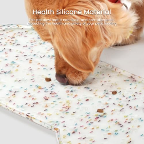 PWTAA Dog Food Mat Anti-Slip Silicone Dog Bowl Mat Thicker Pet Placemat - Image 5