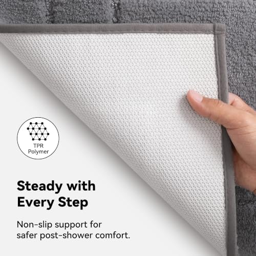 GRANNY SAYS Dark Grey Bathroom Runner Rug 59" x 24", Soft Bath Mat - Image 4
