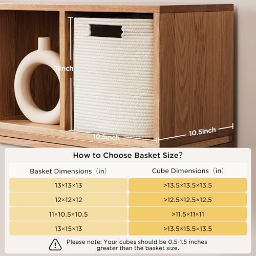 UBBCARE Storage Cubes 11 Inch, Cotton Rope Woven Baskets - Image 3