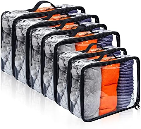 Hillban 6 Pcs Large Clear Packing Cubes by Hillban