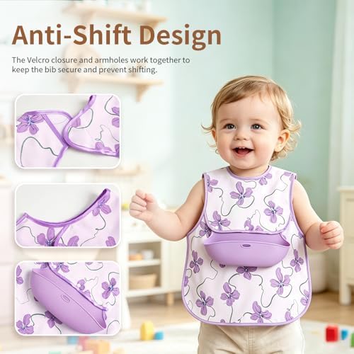 Baby Bib for Eating | Waterproof Baby Smock Bib Shirt | Baby Feeding & Baby - Image 2