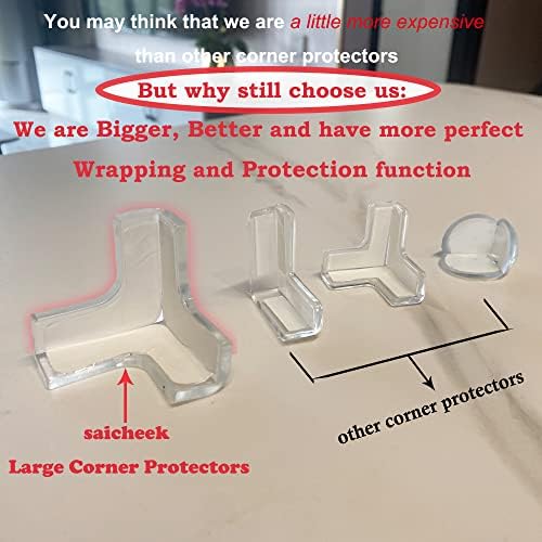 saicheek 12Pcs Large Silicone Corner Protector Baby Proofing, Table Corner - Image 4