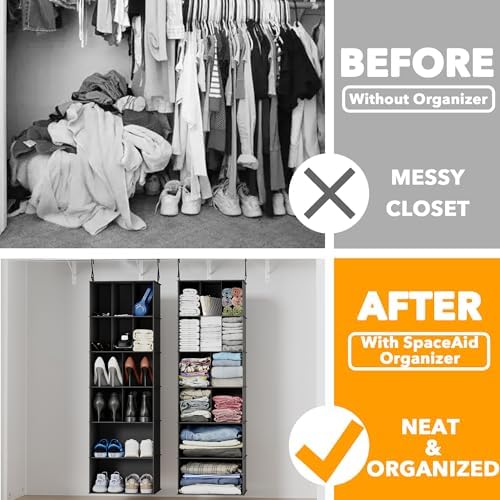 SpaceAid 2 Pack Hanging Closet Organizer and Storage - Image 3
