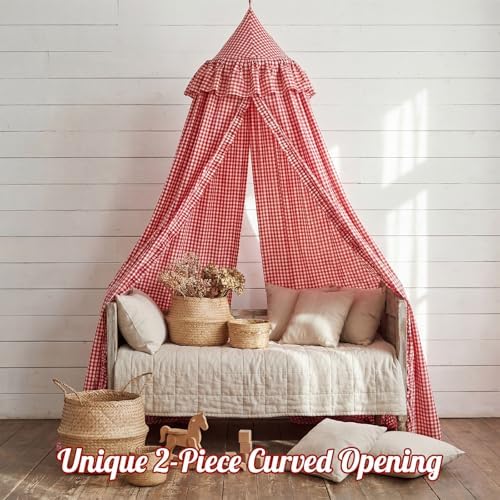 SmoothNovelty Gingham Plaid Bed Canopy - Image 4