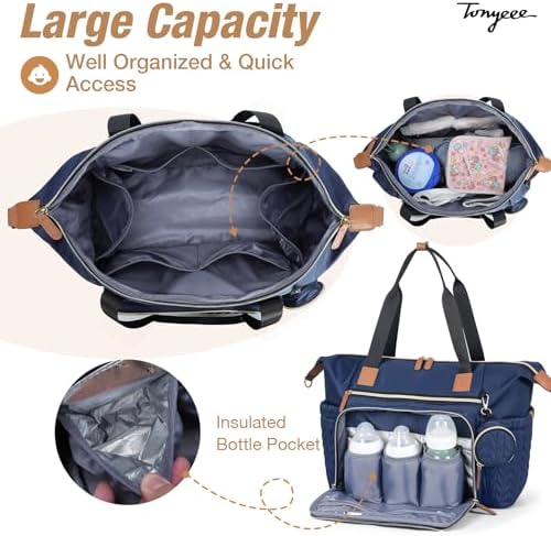 Diaper Bag Tote, Large Baby Hospital Bag - Image 3