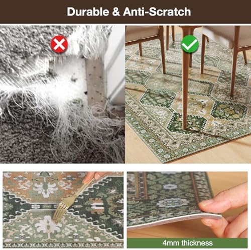 Floor Mat for Home 5×7ft, Easy Clean Plastic Rug-Like Pattern Area Mat for - Image 3