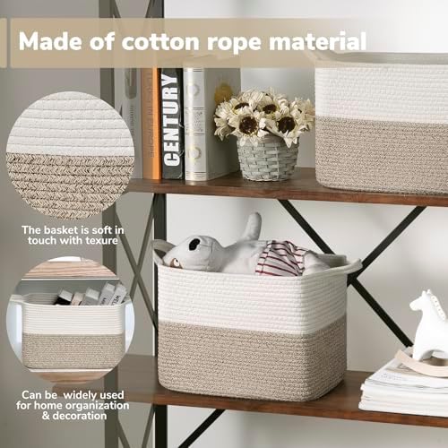 Goodpick Woven Storage Basket for Shelves, Light Brown - Image 4