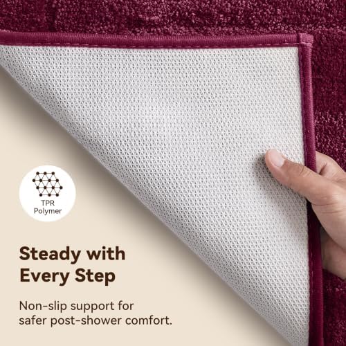 GRANNY SAYS Strawberry Red Bathroom Rug 20" x 32", Non-Slip Bath Mat - Image 4
