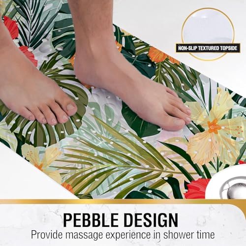 Bathtub Mat Non Slip, 40x16 inch Bath and Shower Safety Mats, Summer Tropical - Image 5