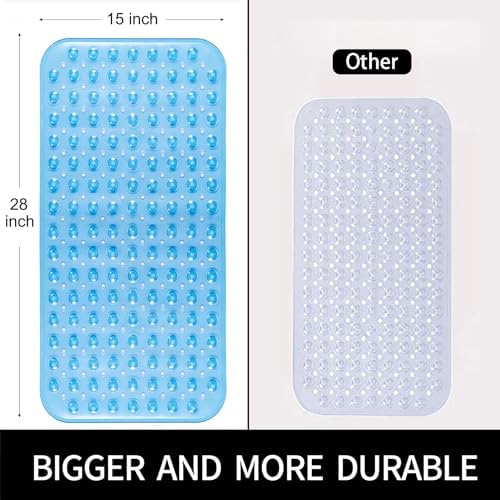 Bathtub and Shower Mats, 28 x 15 Inch Non-Slip Bath Mat, Machine Washable Bath - Image 4