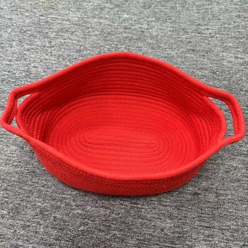 ABenkle Small Basket with Handles, Boho Decorative Rope Woven Dog Cat Toy - Image 5