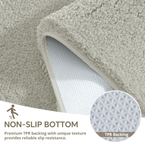 Polyester Bathroom Rug 24"x36" Light Gray, Non-Slip Soft Bath Mat - Image 6