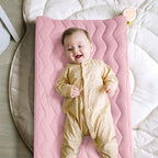 lulumoon Muslin Changing Pad Cover: Quilted Cotton Gentle on Baby's Skin - Image 3