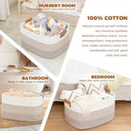 danpinera Blanket Basket, 72L Woven Storage basket - Image 3