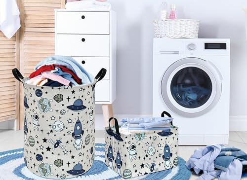 Rec Spaceman Print Box Hamper Storage Basket Collapsible Organizer Bin Gift - Image 3