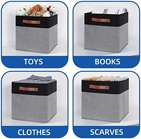 Temary Fabric Cube Storage Bins 12 Inch Decorative Storage Cubes Baskets 4 Pack - Image 4