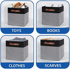 Temary Fabric Cube Storage Bins 12 Inch Decorative Storage Cubes Baskets 4 Pack - Image 4