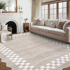 GarveeHome Washable 10x13 Area Rug Large Living Room Scalloped Rug by GarveeHome