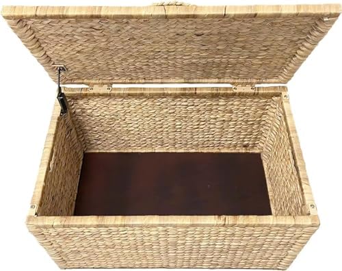 eHemco Water Hyacinth Wicker Storage Trunk, 30x17.5x17.5 Inches - Image 3