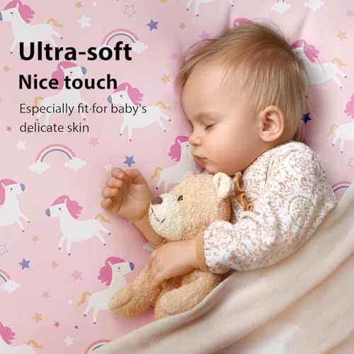 Baby Bedside Bassinet Sheets Fitted Girl, 33”x20” Compatible - Image 3