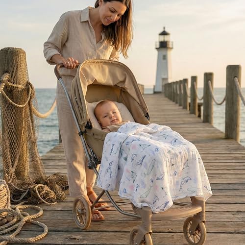 GLLQUEN BABY Muslin Swaddle Blankets 4Pk Receiving Blanket Large 35" x 40" - Image 2
