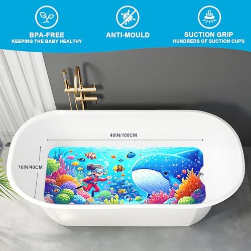 XIYUNTE Bath Mat for Tub Non Slip Bathtub Mat Non Slip 40x16 Baby Bath Mat - Image 2