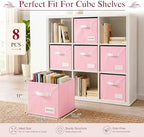Storage Cubes 8 Pack, 11 Inch Fabric Storage Cubes Organizer Bins - Image 2