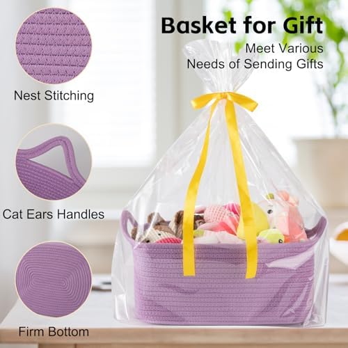 OIAHOMY Woven Basket, Gift Basket Empty - Image 3