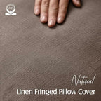 Foindtower Decorative Linen Fringe Throw Pillow Covers Cozy Boho Farmhouse - Image 2