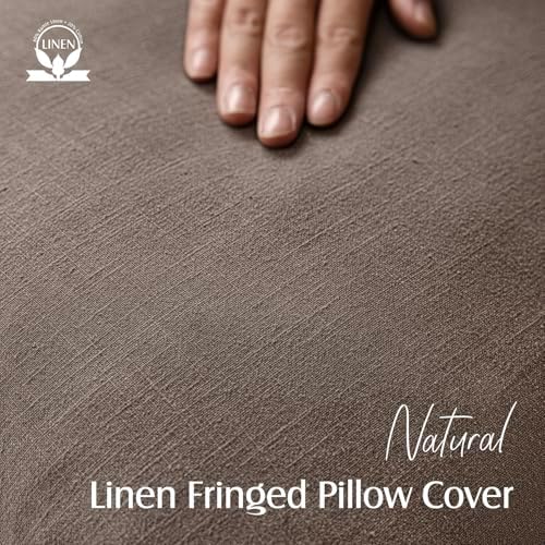 Foindtower Decorative Linen Fringe Throw Pillow Covers Cozy Boho Farmhouse - Image 2