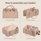 HBlife Baby Diaper Caddy, Paper Rope Storage Baskets Nursery Bin - Image 7
